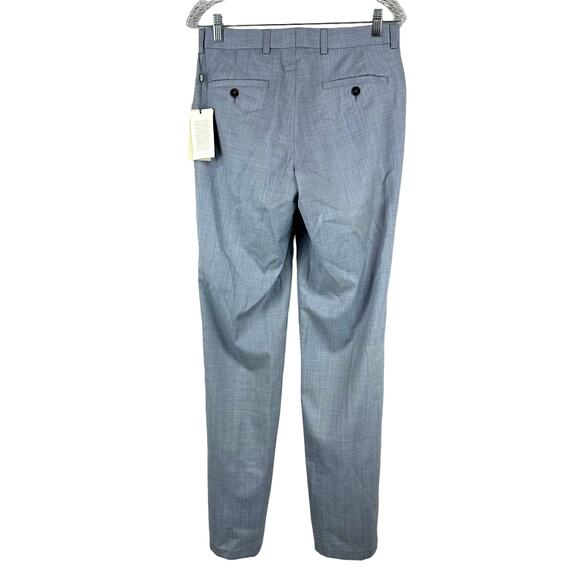 Jack Victor NWT Sage 100% Wool Blue Window Pane Dress Pants Men's Size 30R - Picture 2 of 10
